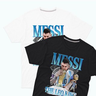 เสื้อยืดแขนสั้นการออกแบบเดิมเสื้อยืด MESSI แชมป์บอลโลก เลือกสีไดS-5XL