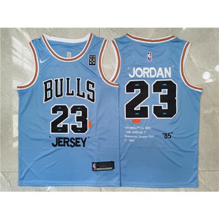 Chicago ขวดโหล NBA ไม่ซ้ําใคร สําหรับผู้ชาย #23 เสื้อกีฬาบาสเก็ตบอล Michael Jordan x Off White Blue 436458