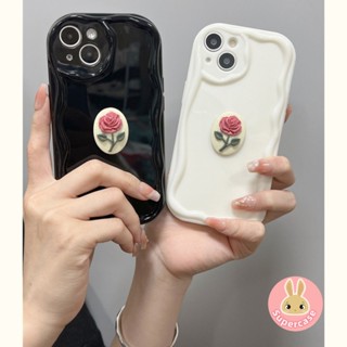 เคสโทรศัพท์มือถือ ซิลิโคนนุ่ม ลายดอกกุหลาบ ขอบครีม เรียบง่าย สําหรับ Xiaomi Redmi A1 A1+ 10 Prime 10C 10A 9C 12C 11A K60 K50 K40 K30 Pro Ultra