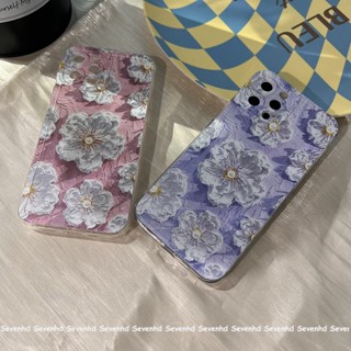 เคสโทรศัพท์มือถือ ลายการ์ตูนภาพวาดสีน้ํามัน รูปดวงตานางฟ้า และดอกไม้น่ารัก พร้อมที่จับ สําหรับ iPhone 14 13 12 11 Pro Max SE2020 X XR Xs Max 7 8 6 6s Plus