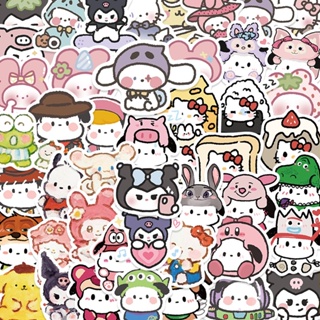 สติกเกอร์ ลายการ์ตูน Sanrio น่ารัก คละแบบ สําหรับตกแต่งกระเป๋าเดินทาง โทรศัพท์ แล็ปท็อป โน้ตบุ๊ก ของขวัญเด็ก 56 ชิ้น