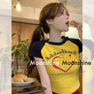 Moon  เสื้อครอป เสื้อแฟชั่นผู้หญิง y2k สีพื้น สําหรับผู้หญิง ใส่ไปคลับ ปาร์ตี้ 2023 NEW Jl1240 สบาย พิเศษ Chic สวยงาม A29J19R 36Z230909