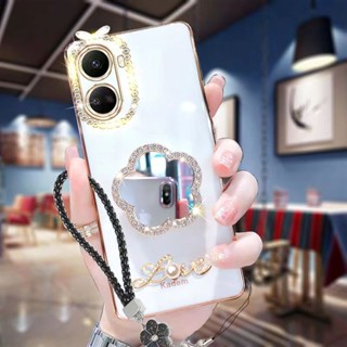 Andyh เคสโทรศัพท์มือถือ ลายดอกไม้ พร้อมสร้อยข้อมือ ประดับเพชร สําหรับ Huawei Nova 8 8i 8SE 8Pro