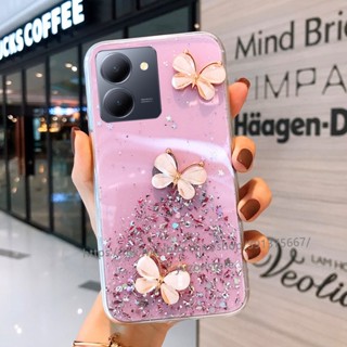 พร้อมส่ง เคสป้องกันโทรศัพท์มือถือ แบบนิ่ม ลายผีเสื้อ กันกระแทก สําหรับ VIVO Y36 4G 5G Y02t