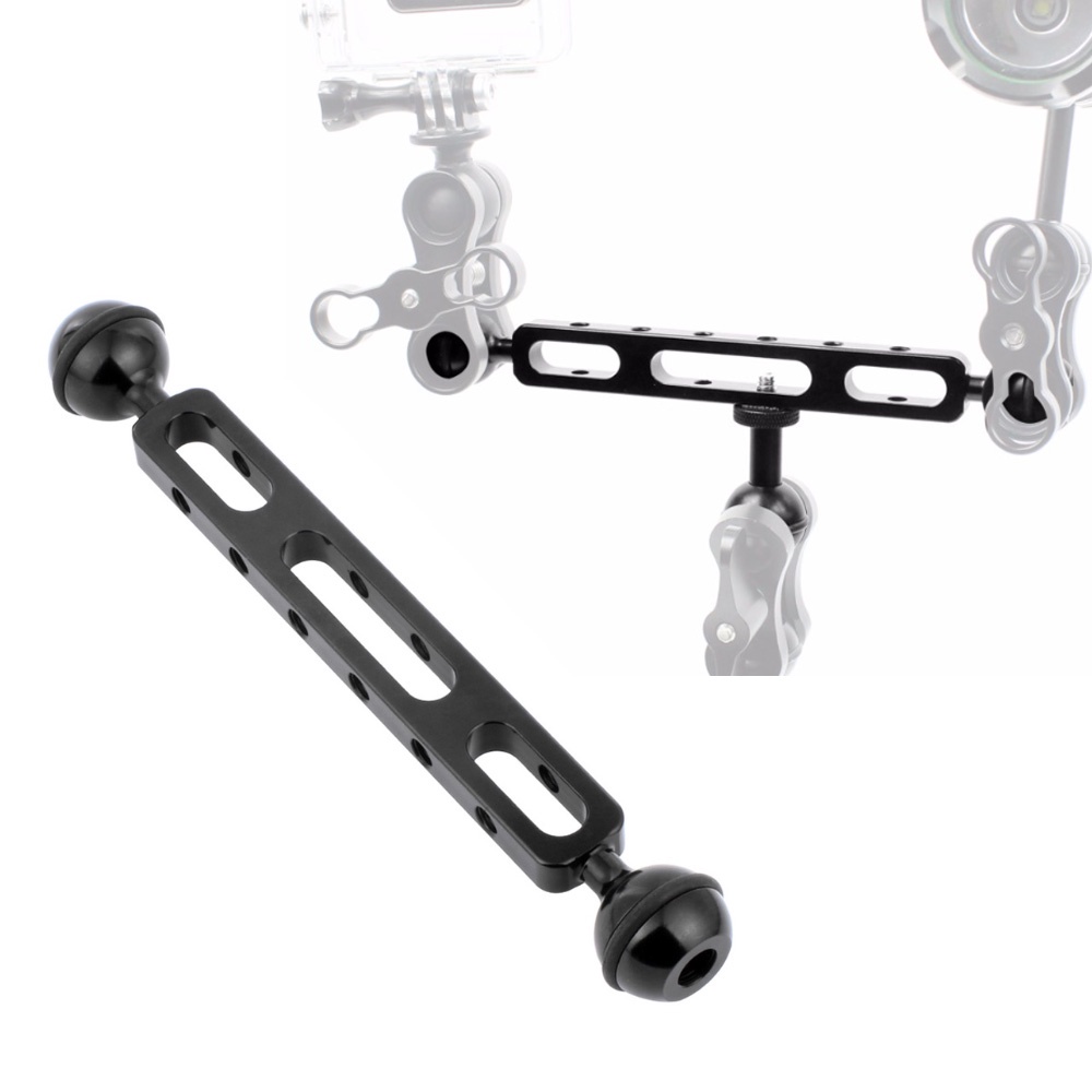 Xt-xinte อลูมิเนียมอัลลอยด์ SLR กล้องดําน้ํา Extention Arm พร้อมอะแดปเตอร์หัวบอล 1 นิ้วสําหรับกล้องแอ็คชั่นชิ้นส่วนถ่ายภาพใต้น้ํา