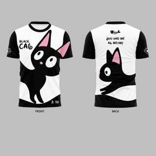 พร้อมส่ง ทุกวัน💥 เสื้อวิ่ง เสื้อพิมพ์ลาย เสื้อลายน้องแมว Black Cat V1
