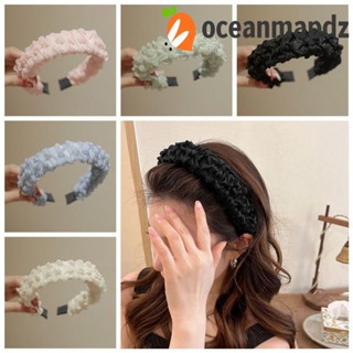 Oceanmapdz ที่คาดผมตาข่ายจับจีบ ผ้าชีฟอง จับจีบ สีพื้น สไตล์เจ้าหญิง