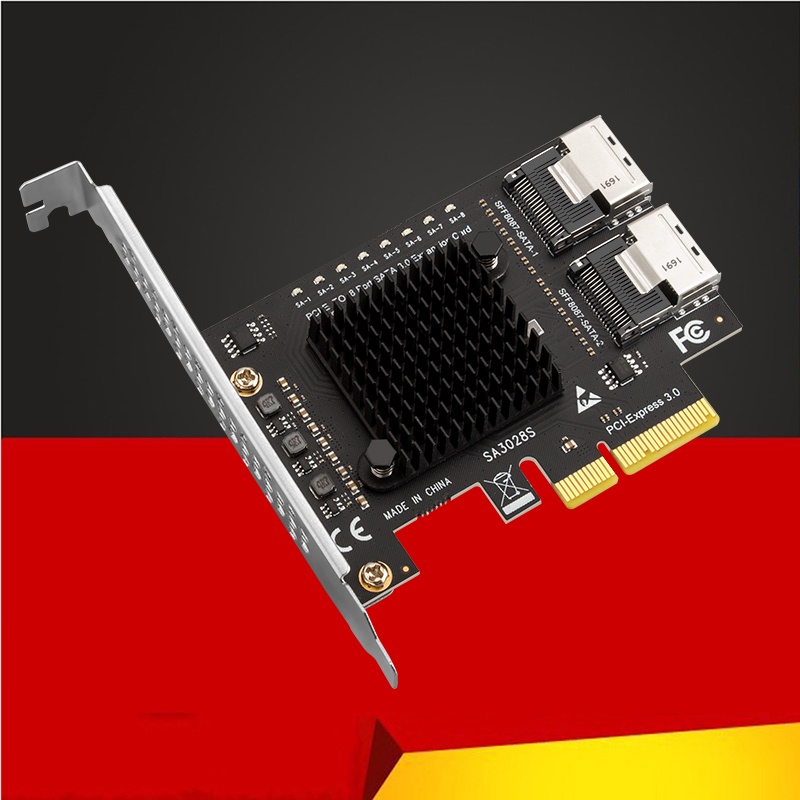 ใหม่ PCIe เป็น Mini SAS 8087 8 พอร์ต SATA 3.0 6Gbps SSD อะแดปเตอร์ PCI-E PCI Express X4 Controller ก
