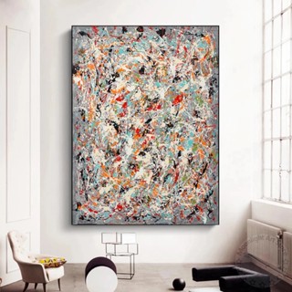 Citon Jackson Pollock Masterpiece Abstract โปสเตอร์ภาพวาดผ้าใบ สไตล์มินิมอล สําหรับห้องนั่งเล่น 0711