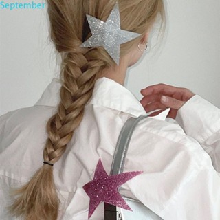 SEPTEMBER Star Hair Clip Creative Personality Glitter Y2K Hair Wear Spring Clip Korean Style Hair Wear