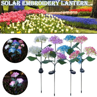 Outdoor Solar Lights Hydrangea Garden Stake Lights Realistic LED Flower Lights