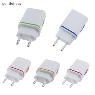 Gent อะแดปเตอร์ชาร์จ USB LED 5V 2A รูปหยดน้ํา พอร์ตคู่ สําหรับโทรศัพท์ ปลั๊ก EU EN