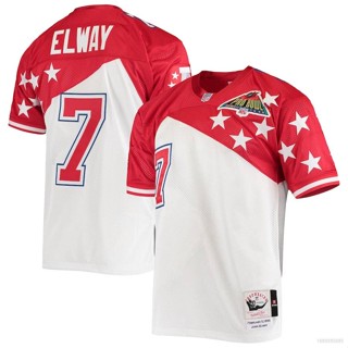 Qy 1995 NFL Pro เสื้อกีฬาแขนสั้น ลายทีมฟุตบอล AFC John Elway สไตล์เรโทร