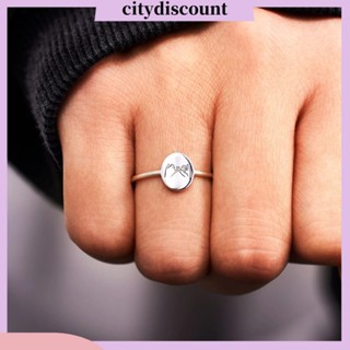 &lt;citydiscount&gt; แหวนนิ้วมือ ทรงเรขาคณิต ปรับขนาดได้ ไม่ซีดจาง แวววาว สไตล์มินิมอล สําหรับคู่รัก วันวาเลนไทน์ ปาร์ตี้