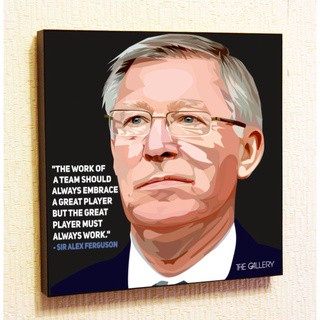 โปสเตอร์อะคริลิค ผ้าแคนวาส พิมพ์ลายคําคม Sir Alex Ferguson Manchester United MU สําหรับตกแต่งผนังบ้าน