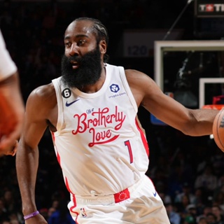 เสื้อกีฬาแขนสั้น ลายทีม James Harden Jersey 22-23 Season Philadelphia เบอร์ 76 เสื้อกีฬาบาสเก็ตบอล ป้องกันความร้อน สําหรับผู้ชาย มี 1 ชิ้น