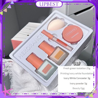 ♕ HERORANGE Light Skin Base Makeup Set Box Foundation Isolation Concealer Loose Powder Full Set Suit For Novice Moisturizing Long Lasting Face Makeup 2 Designs UPBEST