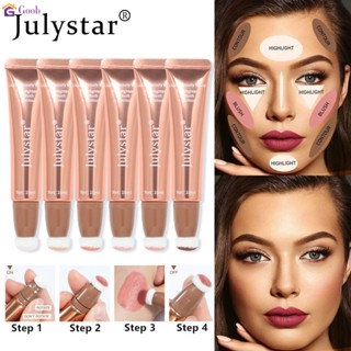 Julystar บลัชออนเหลวไฮไลท์ คอนทัวร์ ไฮไลท์ ปากกาอาย เฉดดิ้งและไฮไลท์ Contour ติดทน กันน้ำ ไม่หลุดร่วงง่าย Blush 【goob】