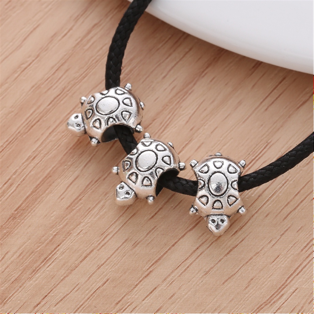 10 ชิ้น/เซ็ตเต่าขนาดใหญ่ Spacer ลูกปัดอุปกรณ์เสริมสําหรับผู้หญิง Designer Charms สไตล์วินเทจสร้อยข้อมือเครื่องประดับทําอุปกรณ์