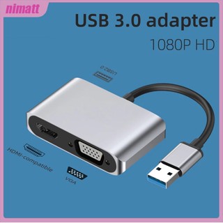 Ni อะแดปเตอร์แปลงฮับ Usb 3.0 เป็น Hdmi Vga หลายจอแสดงผล 3-in-1 สําหรับ Windows