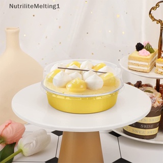 [NutriliteMelting1] ถ้วยฟอยล์อลูมิเนียม ทรงกลม ขนาดเล็ก 35 มล. พร้อมฝาปิดพลาสติก สําหรับอบเค้ก 10 ชิ้น