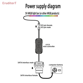 [EruditerT] ใหม่ สายเคเบิลควบคุมพาวเวอร์ซัพพลาย 5V 3 Pin เป็น SATA Pin สีดํา 1 ชิ้น