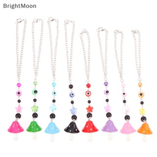 Brightmoon จี้รูปเห็ด ประดับลูกปัด สําหรับแขวนตกแต่งกระจกมองหลังรถยนต์