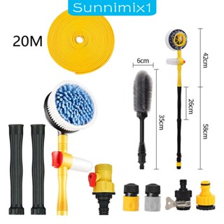 [Sunnimix1] 360° แปรงฟองน้ํา ไมโครไฟเบอร์ แรงดันสูง แบบขยายได้ อุปกรณ์เสริม สําหรับทําความสะอาดรถยนต์ RV บ้าน