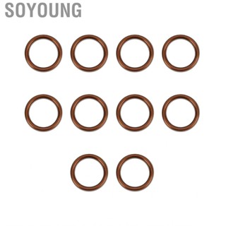 Soyoung Exhaust Port Gaskets  Crush Gasket 10 Pieces Rustproof Solid Seal Aluminum for 50cc‑150cc Pit Dirt Bike ATV