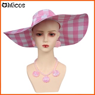 เครื่องประดับ ต่างหูคอสเพลย์ 2023 Movie Barbie Cosplay Costume hat Margot Robbie สําหรับตุ๊กตาบาร์บี้