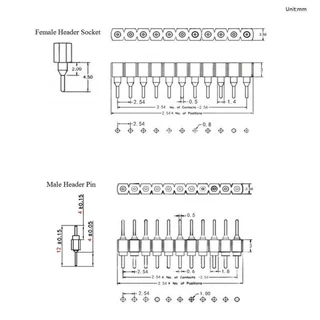 (4ชิ้น) ก้างปลา ตัวเมีย กลม 1x40 Pin 2.54mm Single Row Round Female Pin Header Connector ขาต่อบอร์ด ขารอง PCB 40pin ต...