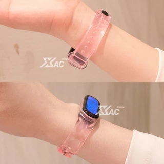 โปร่งใสสําหรับ Mi 5 6 7 8 9 สายคล้องคอสร้อยข้อมือสําหรับ Xiaomi Band 8 สายรัดข้อมือกันน้ําสีสันสดใส miband 7 สาย miband 9