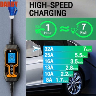 Darby แผงชาร์จไฟฟ้า EV Type 2 32A 7KW LED Type2 Type2 ป้องกันความร้อนเกิน สําหรับยานพาหนะไฟฟ้า รถยนต์