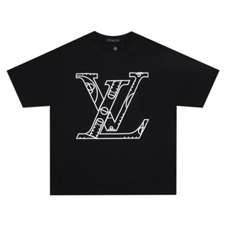 Lv-เสื้อยืดคอกลม แขนสั้น พิมพ์ลายตัวอักษรภาษาอังกฤษ สไตล์คลาสสิก แฟชั่นใหม่ล่าสุด สําหรับทุกเพศ Sduw