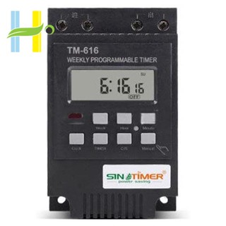 Sinotimer TM616 รีเลย์ตั้งเวลาดิจิทัล 30AMP 4PINS 7 วัน ตั้งโปรแกรมได้ 110V Ac