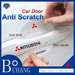 MITSUBISHI Bochang สติกเกอร์ติดมือจับประตูรถยนต์ ป้องกันรอยขีดข่วน 8 ชิ้น ต่อชุด