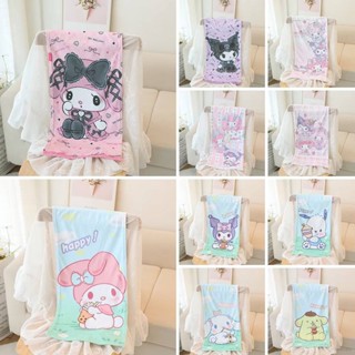 ผ้าขนหนูนุ่ม ลายการ์ตูน Sanrio Kuromi Melody Cinnamoroll Pochacco Purin น่ารัก ขนาด 23x75x35 ซม. ของขวัญ สําหรับเด็กผู้หญิง