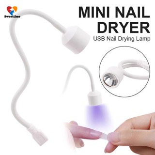 โคมไฟบําบัดเล็บ UV แบบพกพา ขนาดเล็ก พอร์ต USB สีขาว แบบเรียบง่าย สําหรับตกแต่งเล็บ