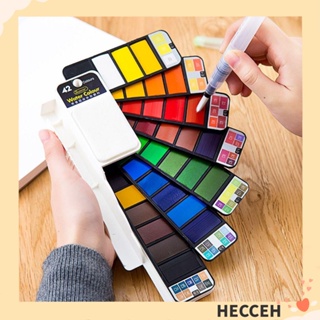 Hecceh ชุดสีน้ํา 18 สี 24 สี 36 สี 42 สี พร้อมแปรงน้ํา ปากกาสีน้ํา คุณภาพสูง สีพื้น พับได้ ชุดสีโรงเรียน