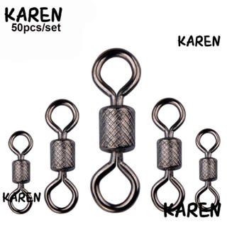 Karen ใหม่ ตัวเชื่อมต่อสเตนเลส แบบหมุนได้ สําหรับตกปลา 2# 4# 6# 8# 10# 12# ถังแบริ่ง