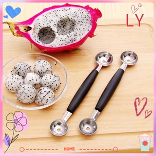 Ly ช้อนผลไม้ ไอศกรีม มะม่วง ขนมหวาน ปลายสองด้าน