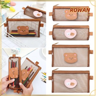 Rowans กระเป๋าดินสอ ผ้าตาข่าย น่ารัก ความจุขนาดใหญ่ เครื่องเขียน