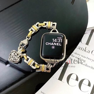 สายโซ่โลหะ จี้หัวใจ สําหรับ iwatch Serie 8 7 6 SE 5 4 3 2 1 iwatch Band 44 มม. 45 มม. 41 มม. 40 มม. 38 มม. 49 มม. 42 มม.