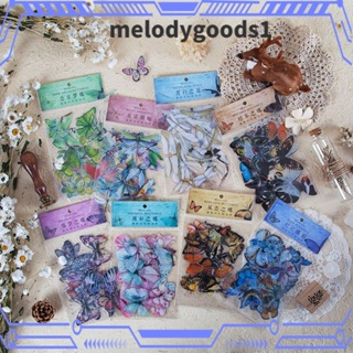 MELODYGOODS1 สติกเกอร์ PET ลายผีเสื้อ หลากสี สไตล์วินเทจ สําหรับติดตกแต่งขวดน้ํา 320 ชิ้น