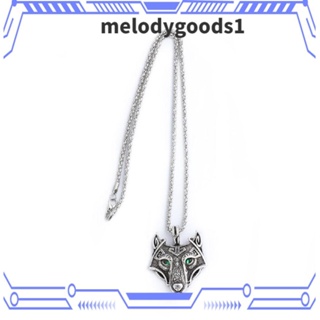 Melodygoods1 จี้รูปหัวหมาป่า สไตล์เรโทร สีเงิน เครื่องประดับแฟชั่น สําหรับผู้ชาย