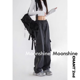 Moon  กางเกงขายาว คาร์โก้ กางเกง เชือกอเมริกันคลาสิค Cargo pants 2023 NEW 072417 ทันสมัย ทันสมัย รุ่นใหม่ ins A90M08H 36Z230909