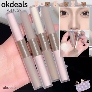 Okdeals คอนทัวร์ ไฮไลท์ เนื้อแมตต์ 3D กันน้ํา สีเทา สีน้ําตาล สองหัว 2 In 1