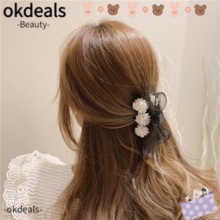 OKDEALS กิ๊บติดผม ประดับโบว์ ไข่มุก แฟชั่นสําหรับผู้หญิง