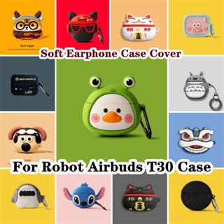 【พร้อมส่ง】เคสหูฟัง แบบนิ่ม ลายการ์ตูนเสือ Staghorn สําหรับ Robot Airbuds T30 T30