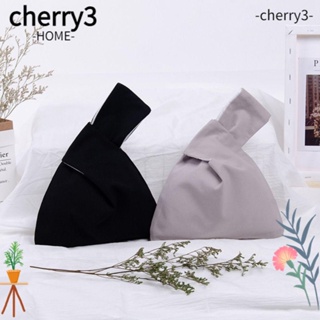 Cherry3 กระเป๋าช้อปปิ้ง ผ้าฝ้าย ใช้ซ้ําได้ ผูกปมข้อมือ